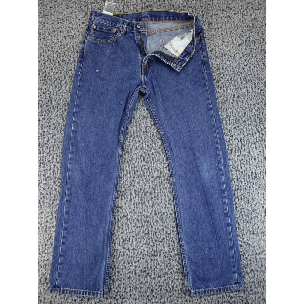 Levis 505 Regular Fit Jeans Mens 33x32 Blue Denim Straight Leg Pants